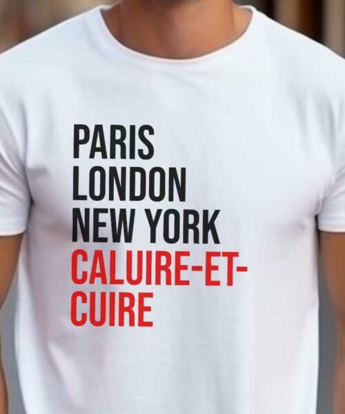 T-Shirt Blanc Paris London New York Caluire-et-Cuire Pour homme-2