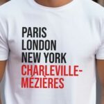 T-Shirt Blanc Paris London New York Charleville-Mézières Pour homme-2