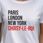 T-Shirt Blanc Paris London New York Choisy-le-Roi Pour femme-2