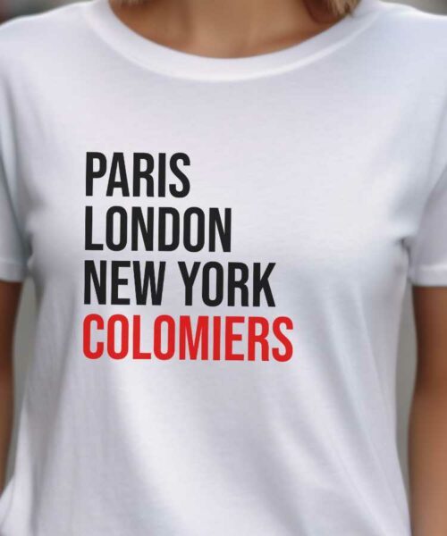 T-Shirt Blanc Paris London New York Colomiers Pour femme-2