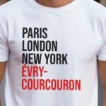 T-Shirt Blanc Paris London New York Évry-Courcouronnes Pour homme-2