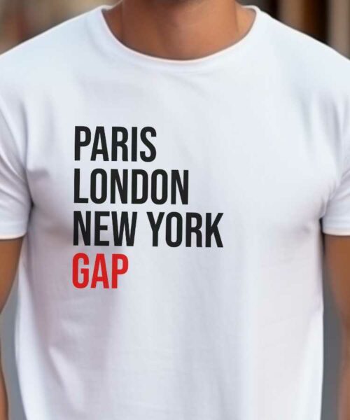 T-Shirt Blanc Paris London New York Gap Pour homme-2