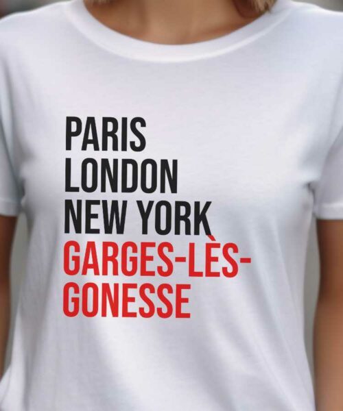 T-Shirt Blanc Paris London New York Garges-lès-Gonesse Pour femme-2