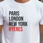 T-Shirt Blanc Paris London New York Hyères Pour homme-2