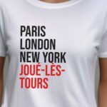 T-Shirt Blanc Paris London New York Joué-lès-Tours Pour femme-2