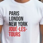 T-Shirt Blanc Paris London New York Joué-lès-Tours Pour homme-2