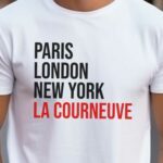 T-Shirt Blanc Paris London New York La Courneuve Pour homme-2