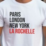 T-Shirt Blanc Paris London New York La Rochelle Pour homme-2