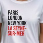 T-Shirt Blanc Paris London New York La Seyne-sur-Mer Pour femme-2