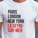 T-Shirt Blanc Paris London New York La Seyne-sur-Mer Pour homme-2