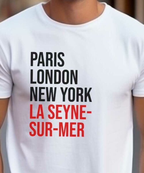 T-Shirt Blanc Paris London New York La Seyne-sur-Mer Pour homme-2