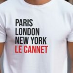 T-Shirt Blanc Paris London New York Le Cannet Pour homme-2