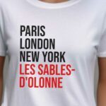T-Shirt Blanc Paris London New York Les Sables-d'Olonne Pour femme-2