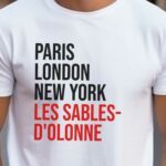T-Shirt Blanc Paris London New York Les Sables-d'Olonne Pour homme-2