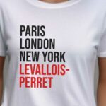 T-Shirt Blanc Paris London New York Levallois-Perret Pour femme-2