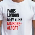 T-Shirt Blanc Paris London New York Maisons-Alfort Pour homme-2