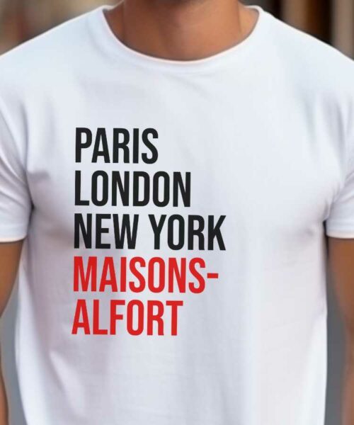 T-Shirt Blanc Paris London New York Maisons-Alfort Pour homme-2