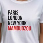 T-Shirt Blanc Paris London New York Mamoudzou Pour femme-2