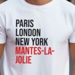 T-Shirt Blanc Paris London New York Mantes-la-Jolie Pour homme-2