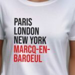 T-Shirt Blanc Paris London New York Marcq-en-Barœul Pour femme-2