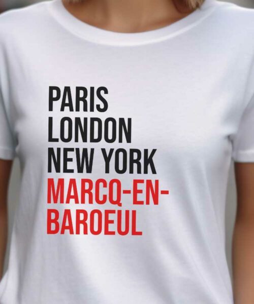 T-Shirt Blanc Paris London New York Marcq-en-Barœul Pour femme-2
