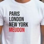 T-Shirt Blanc Paris London New York Meudon Pour homme-2