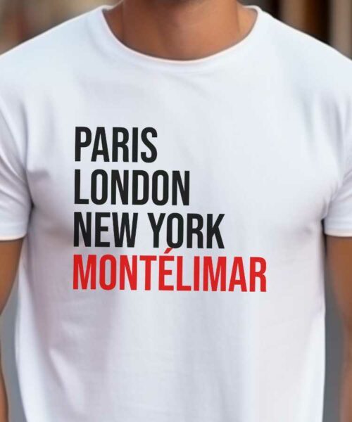 T-Shirt Blanc Paris London New York Montélimar Pour homme-2