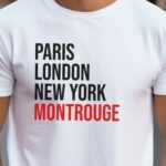 T-Shirt Blanc Paris London New York Montrouge Pour homme-2