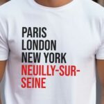 T-Shirt Blanc Paris London New York Neuilly-sur-Seine Pour homme-2