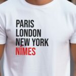 T-Shirt Blanc Paris London New York Nîmes Pour homme-2