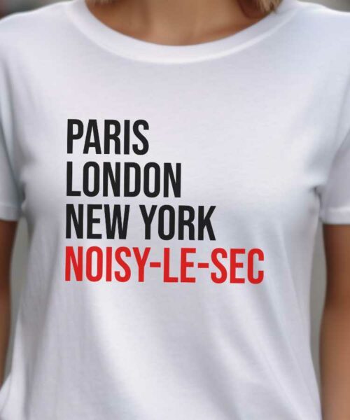 T-Shirt Blanc Paris London New York Noisy-le-Sec Pour femme-2