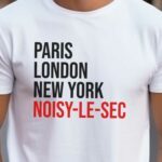 T-Shirt Blanc Paris London New York Noisy-le-Sec Pour homme-2