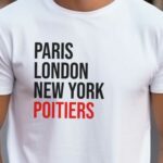 T-Shirt Blanc Paris London New York Poitiers Pour homme-2