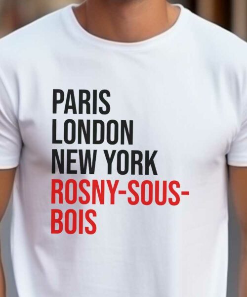 T-Shirt Blanc Paris London New York Rosny-sous-Bois Pour homme-2