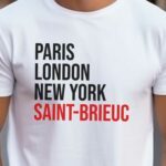 T-Shirt Blanc Paris London New York Saint-Brieuc Pour homme-2