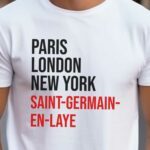 T-Shirt Blanc Paris London New York Saint-Germain-en-Laye Pour homme-2