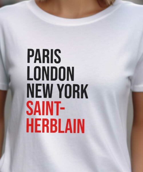 T-Shirt Blanc Paris London New York Saint-Herblain Pour femme-2