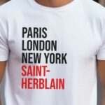 T-Shirt Blanc Paris London New York Saint-Herblain Pour homme-2