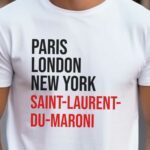 T-Shirt Blanc Paris London New York Saint-Laurent-du-Maroni Pour homme-2