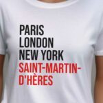 T-Shirt Blanc Paris London New York Saint-Martin-d'Hères Pour femme-2