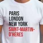 T-Shirt Blanc Paris London New York Saint-Martin-d'Hères Pour homme-2