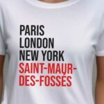 T-Shirt Blanc Paris London New York Saint-Maur-des-Fossés Pour femme-2