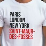T-Shirt Blanc Paris London New York Saint-Maur-des-Fossés Pour homme-2