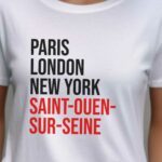 T-Shirt Blanc Paris London New York Saint-Ouen-sur-Seine Pour femme-2