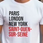 T-Shirt Blanc Paris London New York Saint-Ouen-sur-Seine Pour homme-2