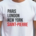 T-Shirt Blanc Paris London New York Saint-Pierre Pour homme-2
