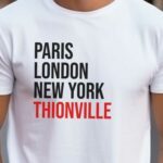 T-Shirt Blanc Paris London New York Thionville Pour homme-2