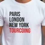 T-Shirt Blanc Paris London New York Tourcoing Pour homme-2