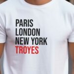 T-Shirt Blanc Paris London New York Troyes Pour homme-2