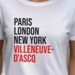 T-Shirt Blanc Paris London New York Villeneuve-d'Ascq Pour femme-2